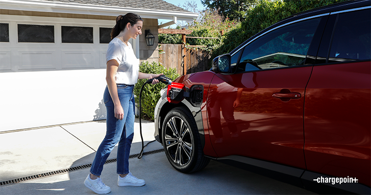 Person charging their car